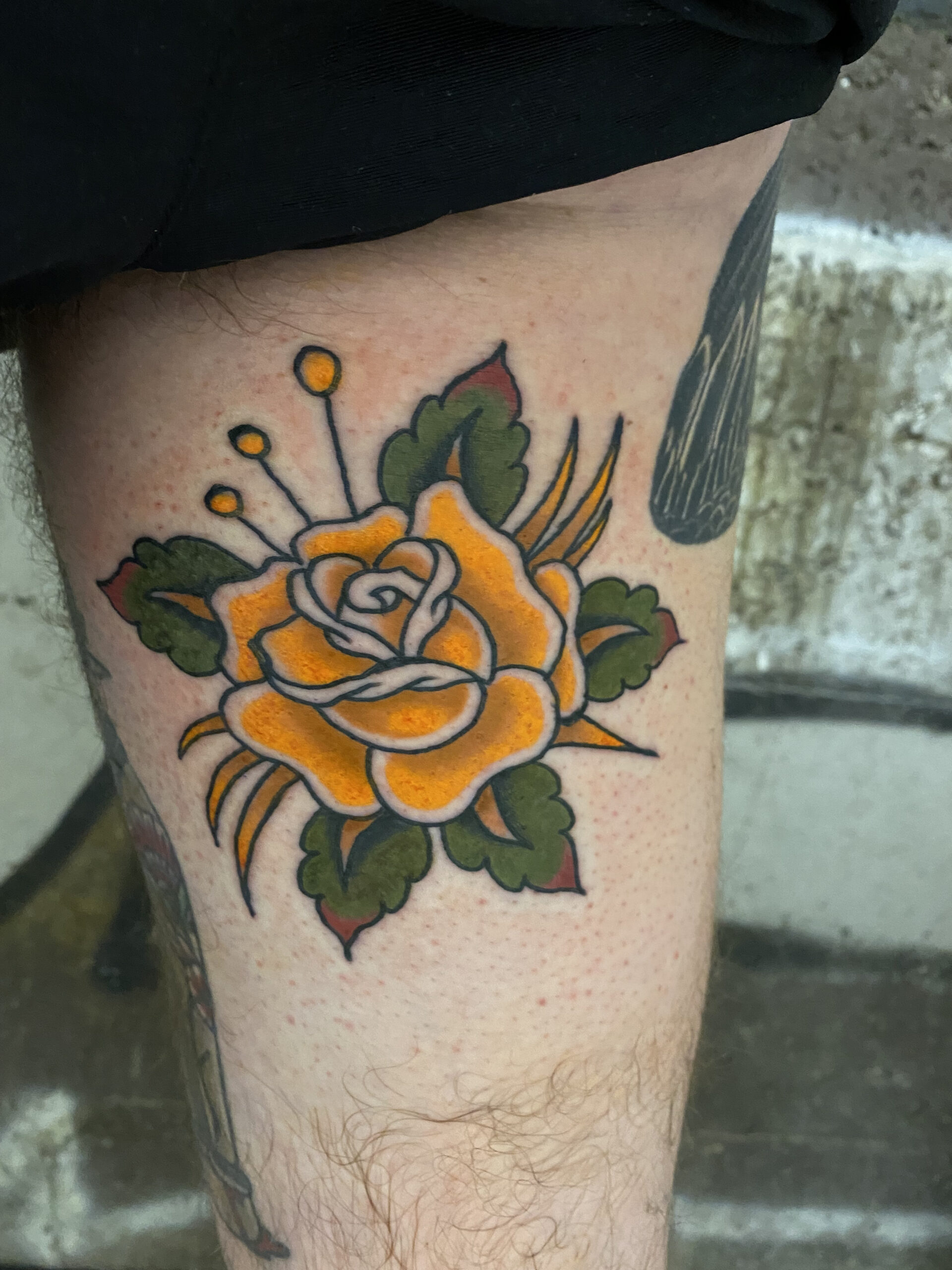Yellow rose of Texas  inside of right arm done at Texas Body Art Houston  TX  rtattoo